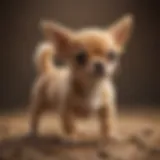 Adorable Chihuahua puppy in a playful moment