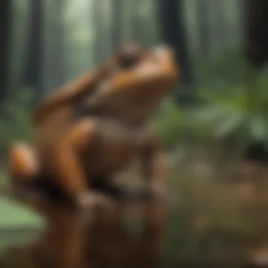 Mysterious Houston Toad Among Texas Forest Enigmatic Houston Toad in Texas forest