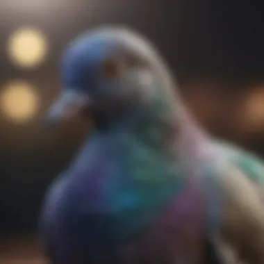 Close-up of pigeon's distinctive iridescent plumage