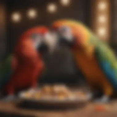 Gourmet Treats: Wholesome Diet for Pet Parrots Parrot Enjoying Nutritious Meal