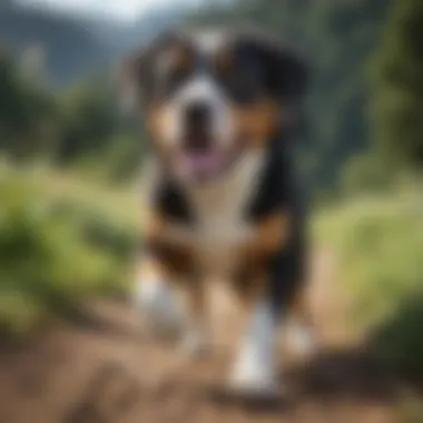 Entlebucher Mountain Dog engaging in playful activity
