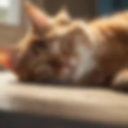 Graceful feline lounging in a sunbeam