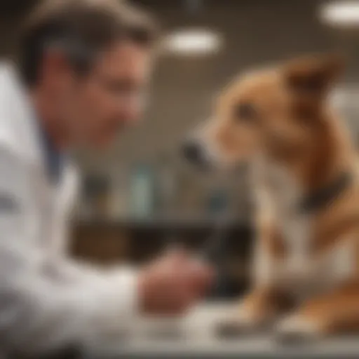 A veterinarian administrating a vaccination to a dog