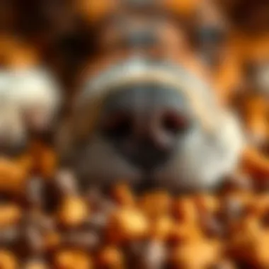 The Texture and Color of Quality Kibble Close-up of premium kibble showcasing texture and color