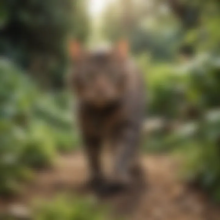 A cat exploring a garden with a tracker on its collar, emphasizing freedom and safety.