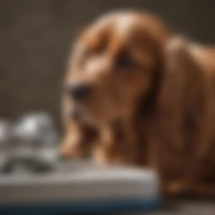 Cocker Spaniel receiving veterinary care
