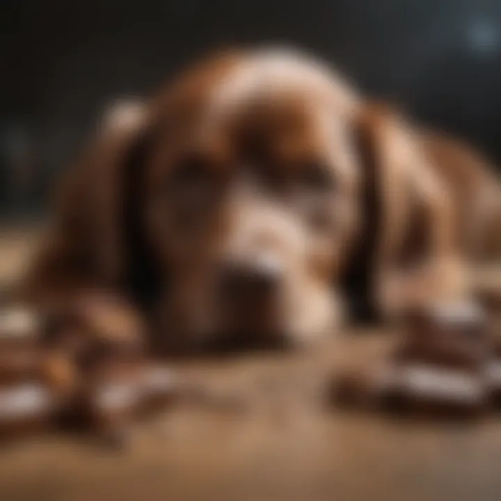 Dog displaying signs of chocolate poisoning