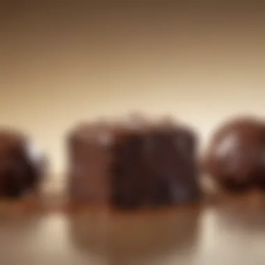 Close-up of chocolate with theobromine structure