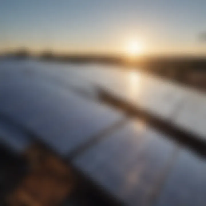 Solar panels glistening under the Texas sun