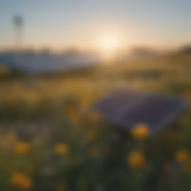 Solar plant amidst a field of wildflowers in Texas