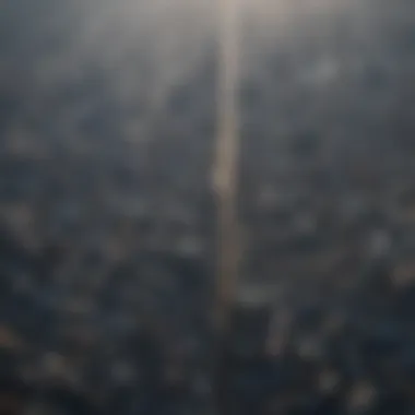 Aerial view of a heavily polluted city skyline
