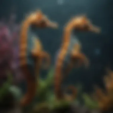 Dazzling array of exotic seahorses showcasing their unique shapes and colors