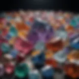 A collection of various crystals showcasing their diverse colors and shapes.
