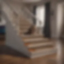Stylish pet stairs in a modern living room