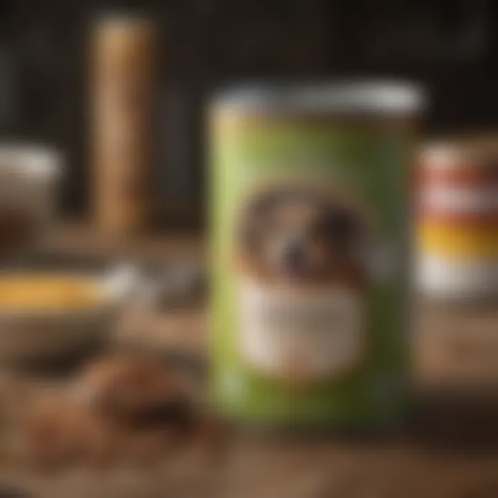 Ingredients label on allergen-free dog food