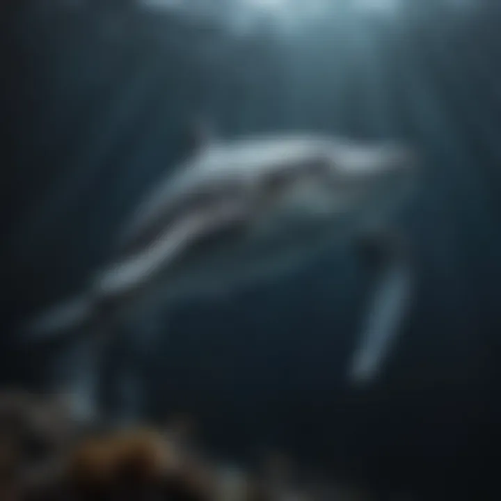 Graceful marine creature gliding through ocean depths