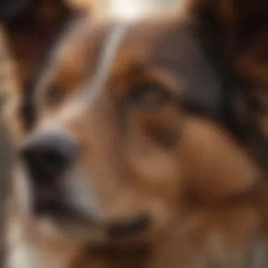 Close-up of American Shepherd's intelligent gaze