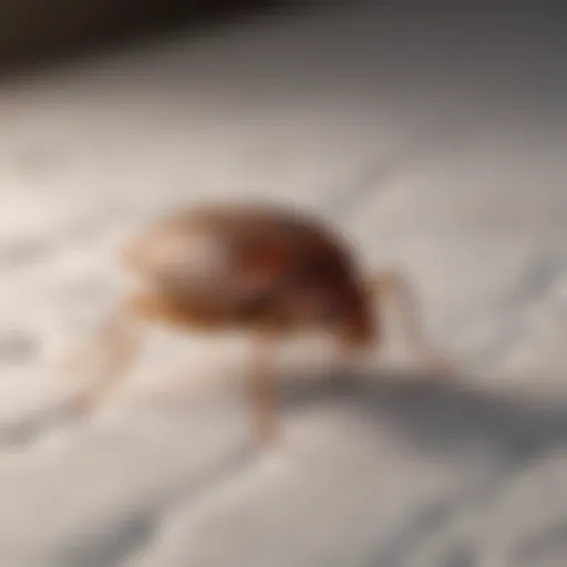 Close-up of bed bug on mattress fabric