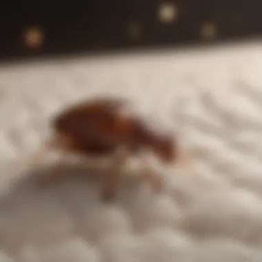 Bed bug eggs attached to mattress fibers