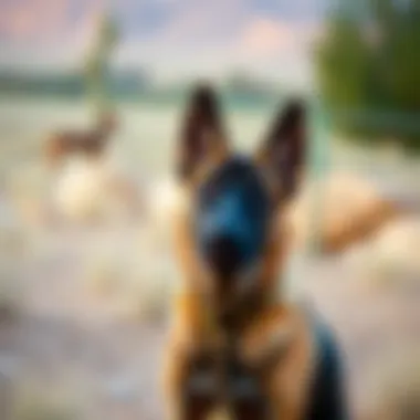 Training a Belgian Malinois to prepare for adoption A Belgian Malinois during training for adoption