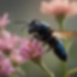Carpenter bee pollinating an intricate flower