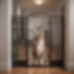 Elegant extra tall cat gate enhancing home decor