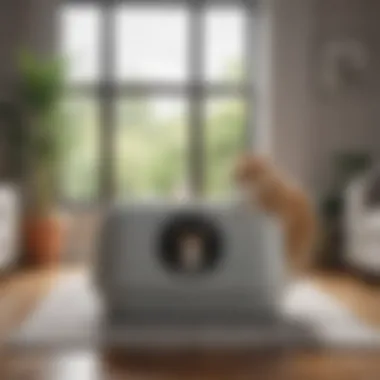 An image illustrating how extra large open top litter boxes promote better hygiene for pets