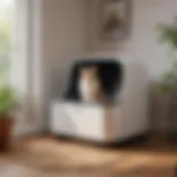 A stylish and spacious extra large open top litter box for pets