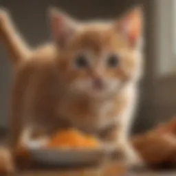 Kitten enjoying nutritious Iams Proactive Health Chicken Recipe