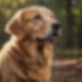 A loyal Golden Retriever service dog in action