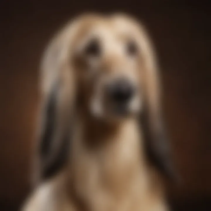 Majestic hypoallergenic Afghan Hound in a regal pose