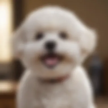 Adorable hypoallergenic Bichon Frise with a joyful expression