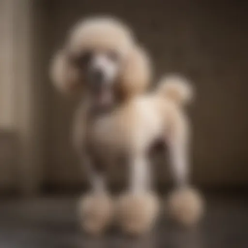 Elegant hypoallergenic poodle standing gracefully