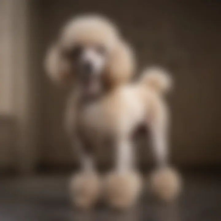 Elegant hypoallergenic poodle standing gracefully