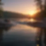 Sunset reflection on the tranquil water
