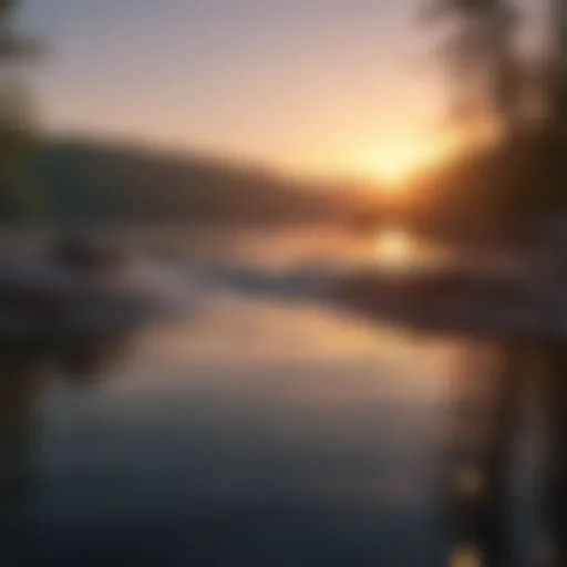 Sunset reflection on the tranquil water