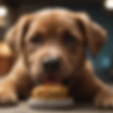 Engaging with Your Puppy During Treat Time Puppy owner interacting with their pet during treat time