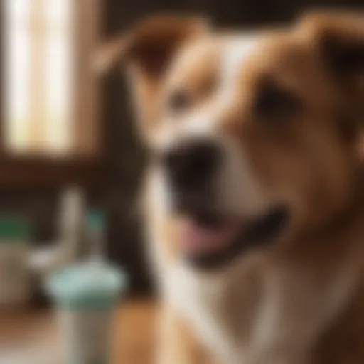 Dog enjoying minty fresh toothpaste