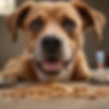 Peanut Butter Bliss for Canines Dog with toothbrush and peanut butter toothpaste