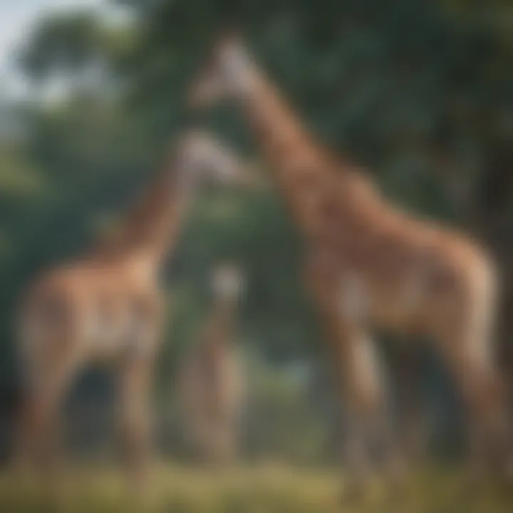 Giraffes gracefully roaming the savannah