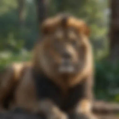 The Regal King of the Jungle Majestic lion in its natural habitat