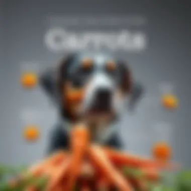 Carrots in Canine Nutrition An infographic illustrating the benefits of carrots in a dog's diet