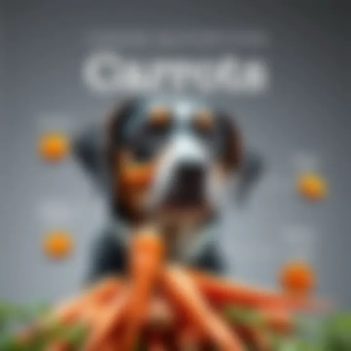 Carrots in Canine Nutrition An infographic illustrating the benefits of carrots in a dog's diet