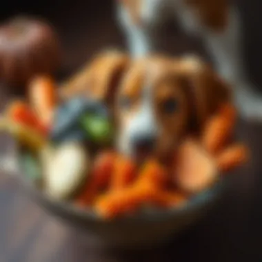 Variety of Healthy Dog Treats A bowl filled with sliced carrots alongside other dog-friendly vegetables