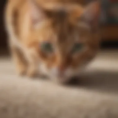 Close-up of Cat Urine Enzyme Cleaner Spraying on Carpet