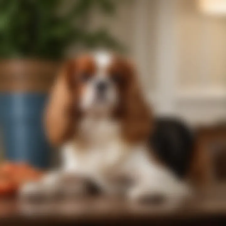 An ethical breeder showcasing a Cavalier King Charles Spaniel in a warm and inviting environment.