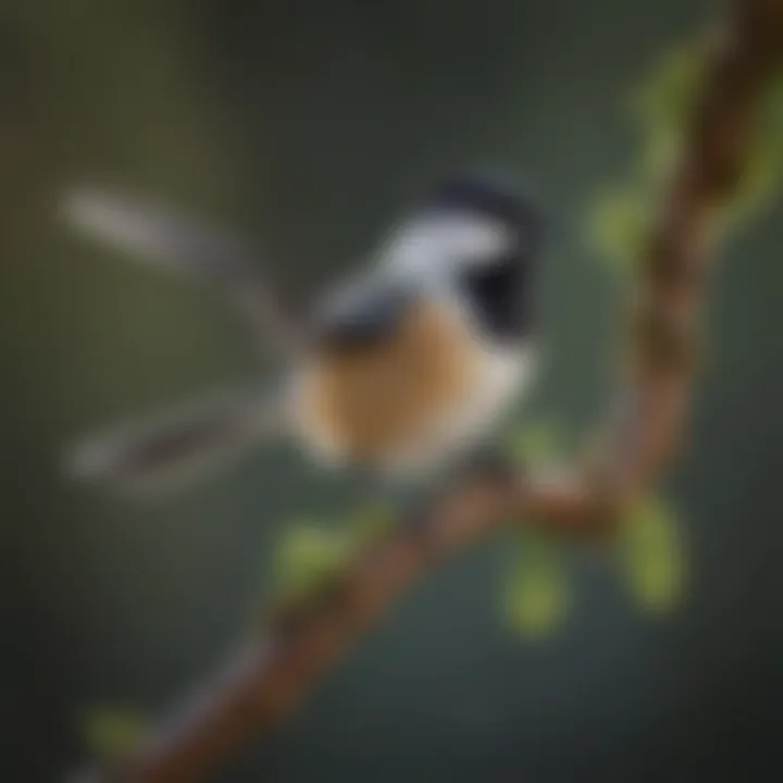 Chickadee's Playful Aerial Acrobatics