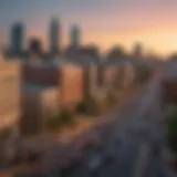 A panoramic view of downtown San Antonio with surrounding cities in the background