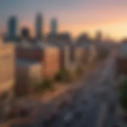 A panoramic view of downtown San Antonio with surrounding cities in the background