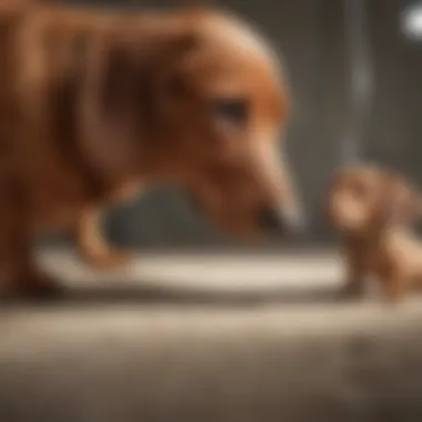 Dachshund breeder inspecting the health of a young dachshund